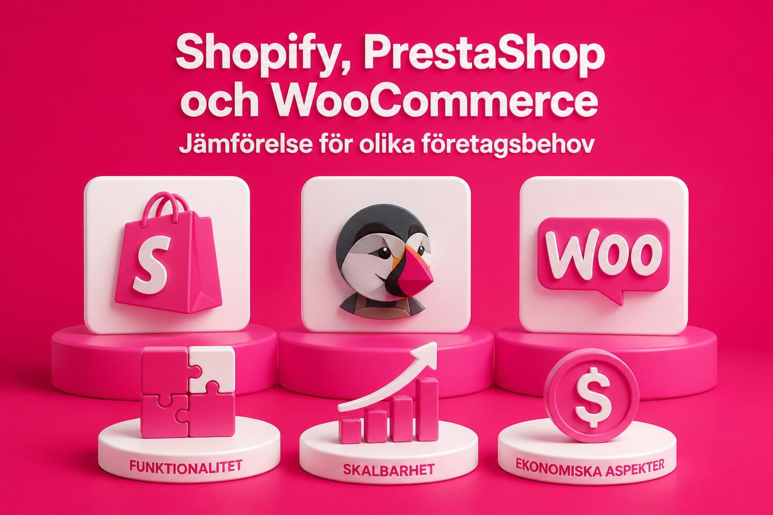 shopify prestashop woocommerce plattformsjmfrelse 2026 Shopify PrestaShop WooCommerce: Plattformsjämförelse 2026